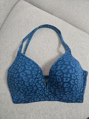 Shade & Shore Teal Blue Leopard Print Padded Bra